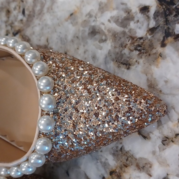 Antonio Melani x Nicola Bathie Bebe Ankle Strap Glitter Pearl Detail Multi Size - Picture 6 of 15